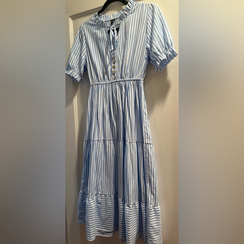SHEIN striped blue dress